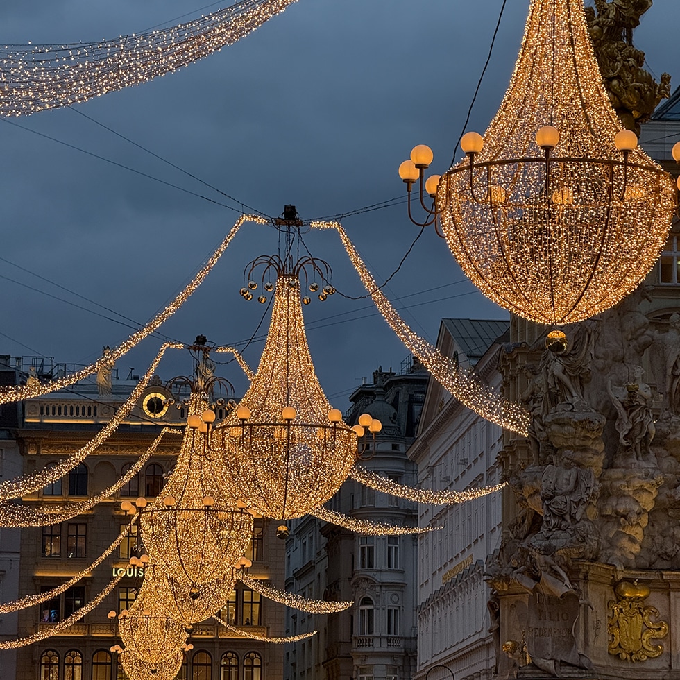 רחוב Graben המקושט בכריסמס בווינה